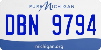 MI license plate DBN9794