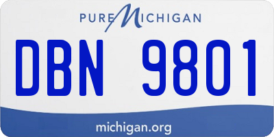 MI license plate DBN9801