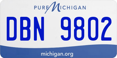MI license plate DBN9802