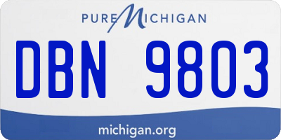 MI license plate DBN9803