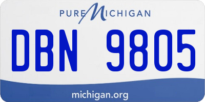 MI license plate DBN9805
