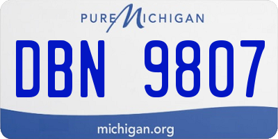 MI license plate DBN9807