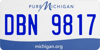MI license plate DBN9817