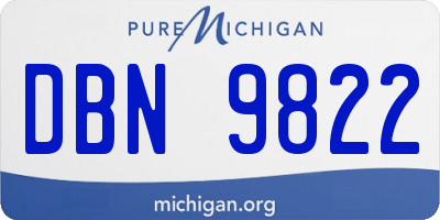 MI license plate DBN9822