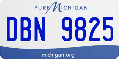 MI license plate DBN9825