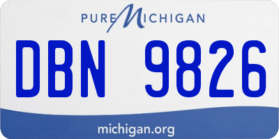 MI license plate DBN9826