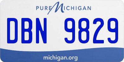 MI license plate DBN9829