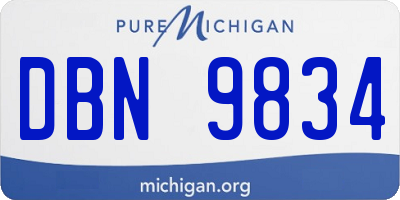 MI license plate DBN9834