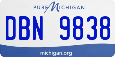 MI license plate DBN9838
