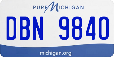 MI license plate DBN9840