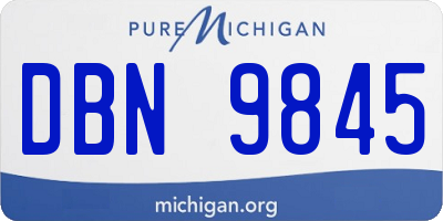 MI license plate DBN9845