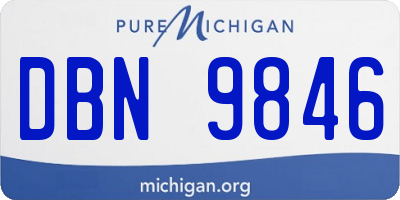MI license plate DBN9846