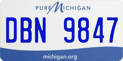 MI license plate DBN9847