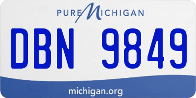 MI license plate DBN9849
