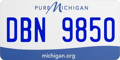 MI license plate DBN9850
