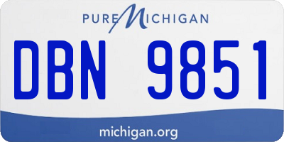 MI license plate DBN9851