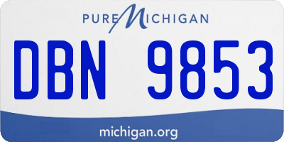 MI license plate DBN9853