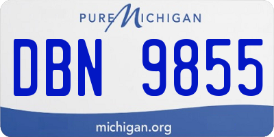 MI license plate DBN9855