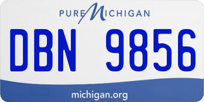 MI license plate DBN9856