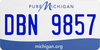 MI license plate DBN9857