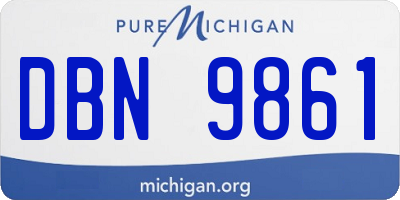 MI license plate DBN9861
