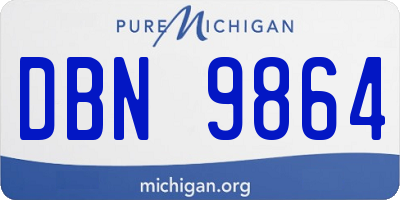 MI license plate DBN9864