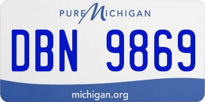 MI license plate DBN9869