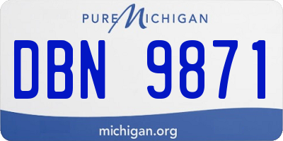 MI license plate DBN9871