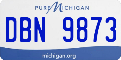MI license plate DBN9873