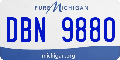 MI license plate DBN9880