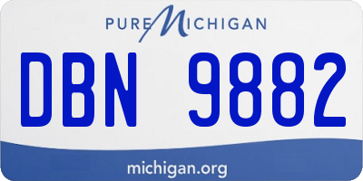 MI license plate DBN9882