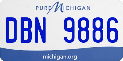 MI license plate DBN9886