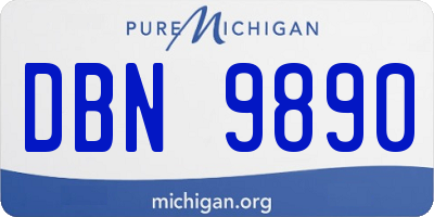 MI license plate DBN9890