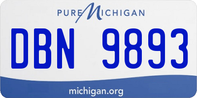 MI license plate DBN9893