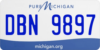 MI license plate DBN9897