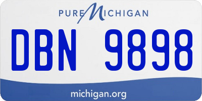 MI license plate DBN9898