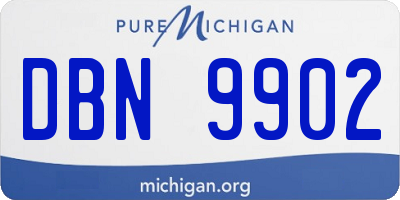 MI license plate DBN9902