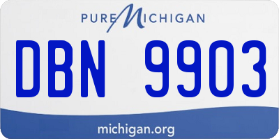 MI license plate DBN9903