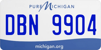 MI license plate DBN9904