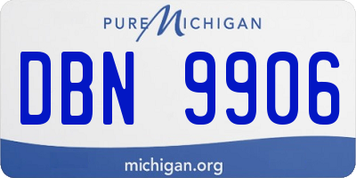 MI license plate DBN9906