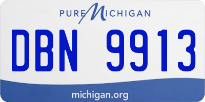 MI license plate DBN9913