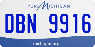 MI license plate DBN9916
