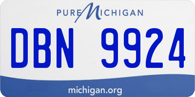 MI license plate DBN9924