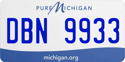 MI license plate DBN9933