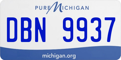 MI license plate DBN9937