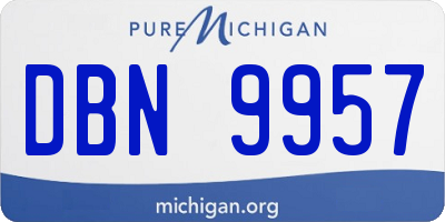 MI license plate DBN9957