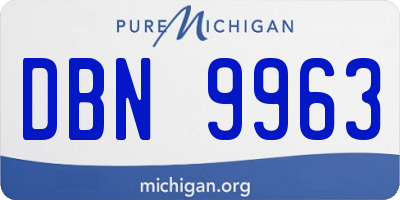 MI license plate DBN9963