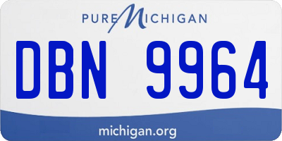 MI license plate DBN9964