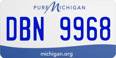 MI license plate DBN9968