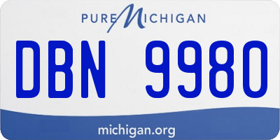 MI license plate DBN9980